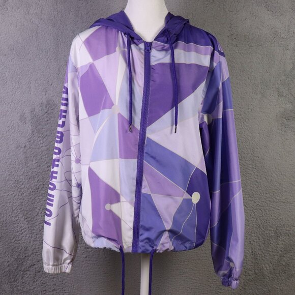 Disney Jackets & Blazers - Disney Parks Tomorrowland Jacket Womens Small Purple Hooded Windbreaker